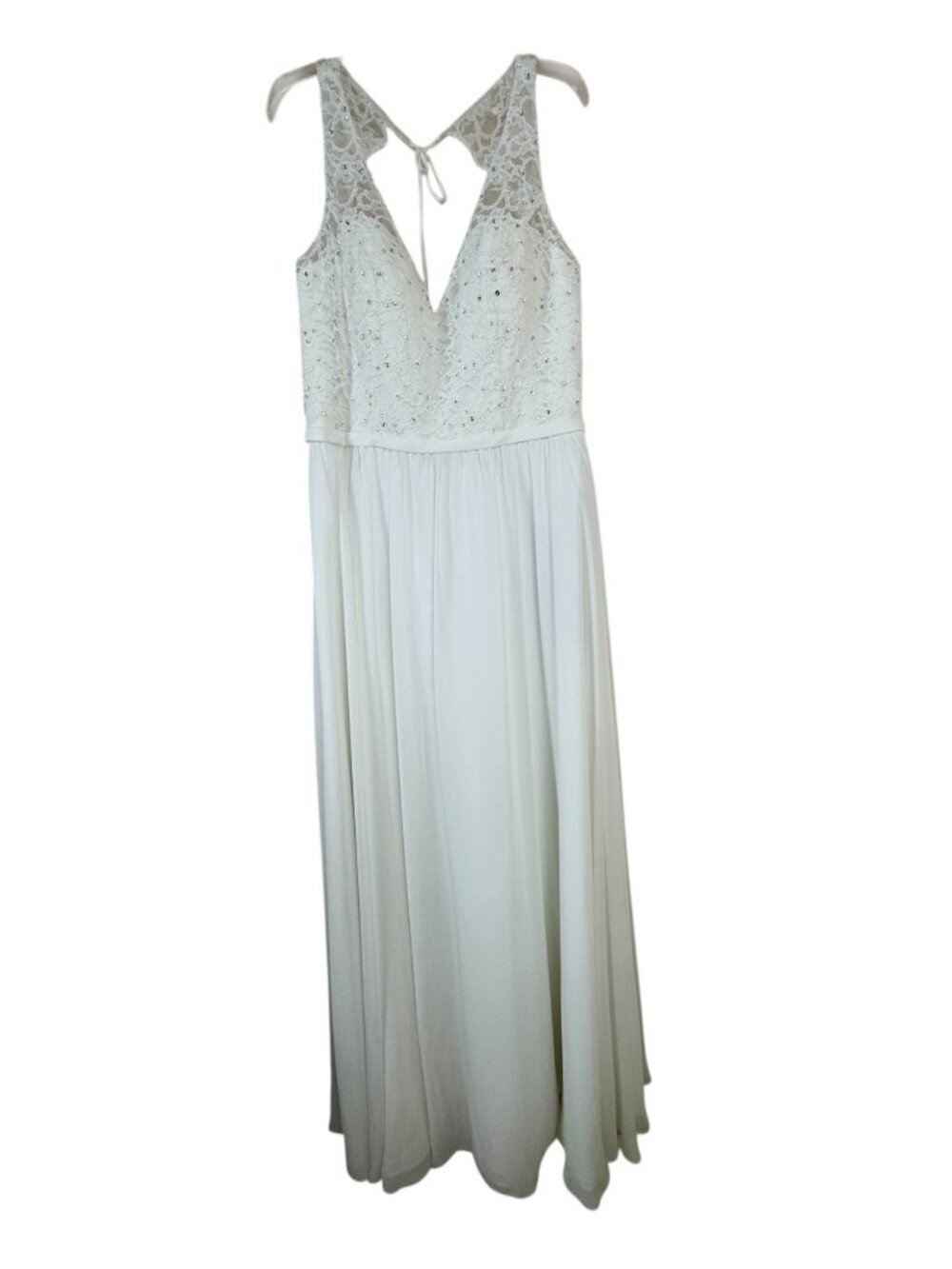 Morilee NEW Ivory Wedding Gown Lace Beading Chiffon Size 18 Style #21546 Formal